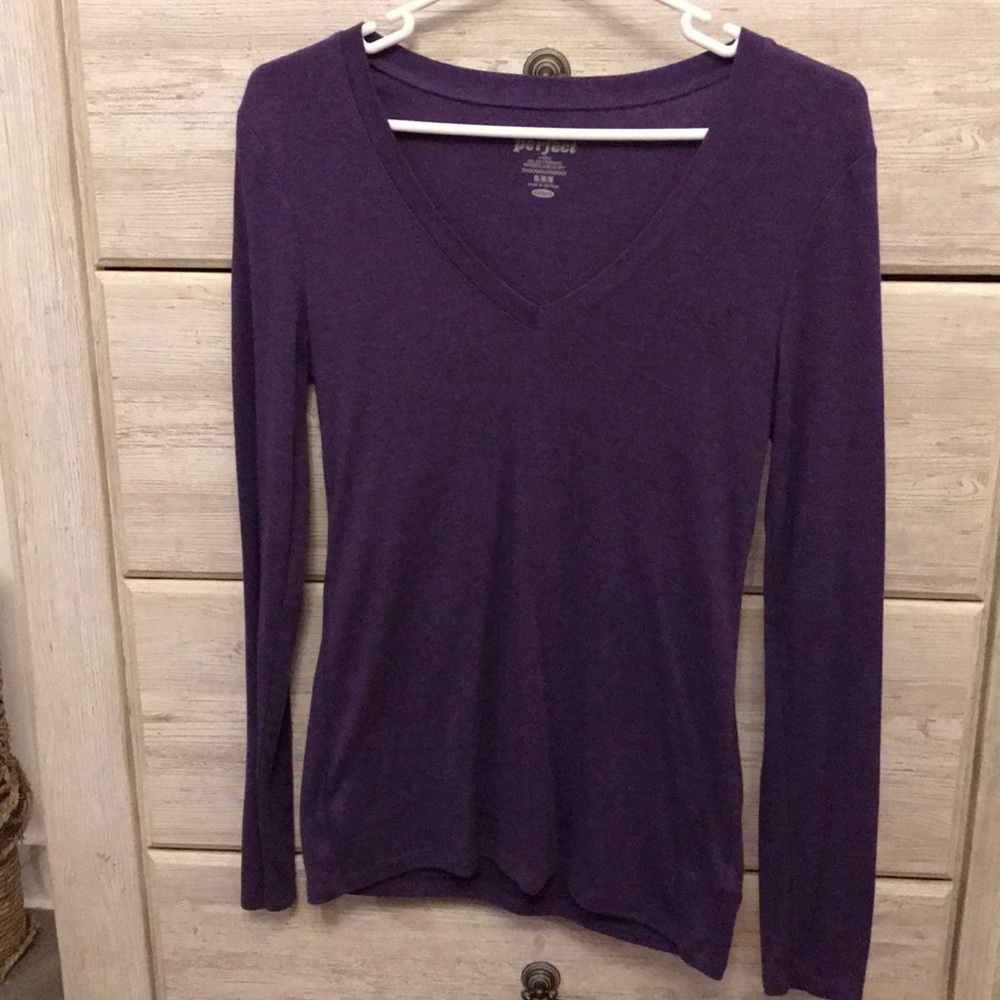Old Navy Long Sleeve Tee Shirt, Purple, Medium